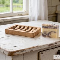 Eco-Friendly Bamboo Wood Soap Dish: Soap Saver with Non-Slip Pads