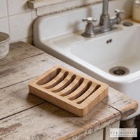Eco-Friendly Bamboo Wood Soap Dish: Soap Saver with Non-Slip Pads
