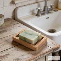 Eco-Friendly Bamboo Wood Soap Dish: Soap Saver with Non-Slip Pads