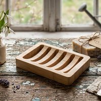 Eco-Friendly Bamboo Wood Soap Dish: Soap Saver with Non-Slip Pads