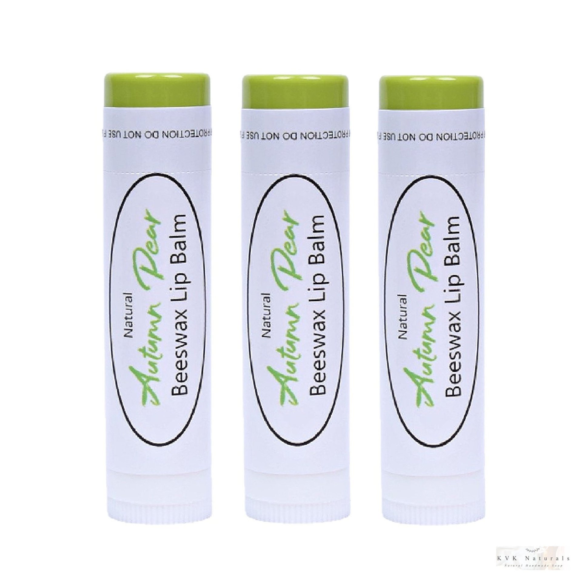 Autumn Pear Lip Balm Set of 3 - Lip Moisturizer, Natural Lip Care, Gift for Men and Women