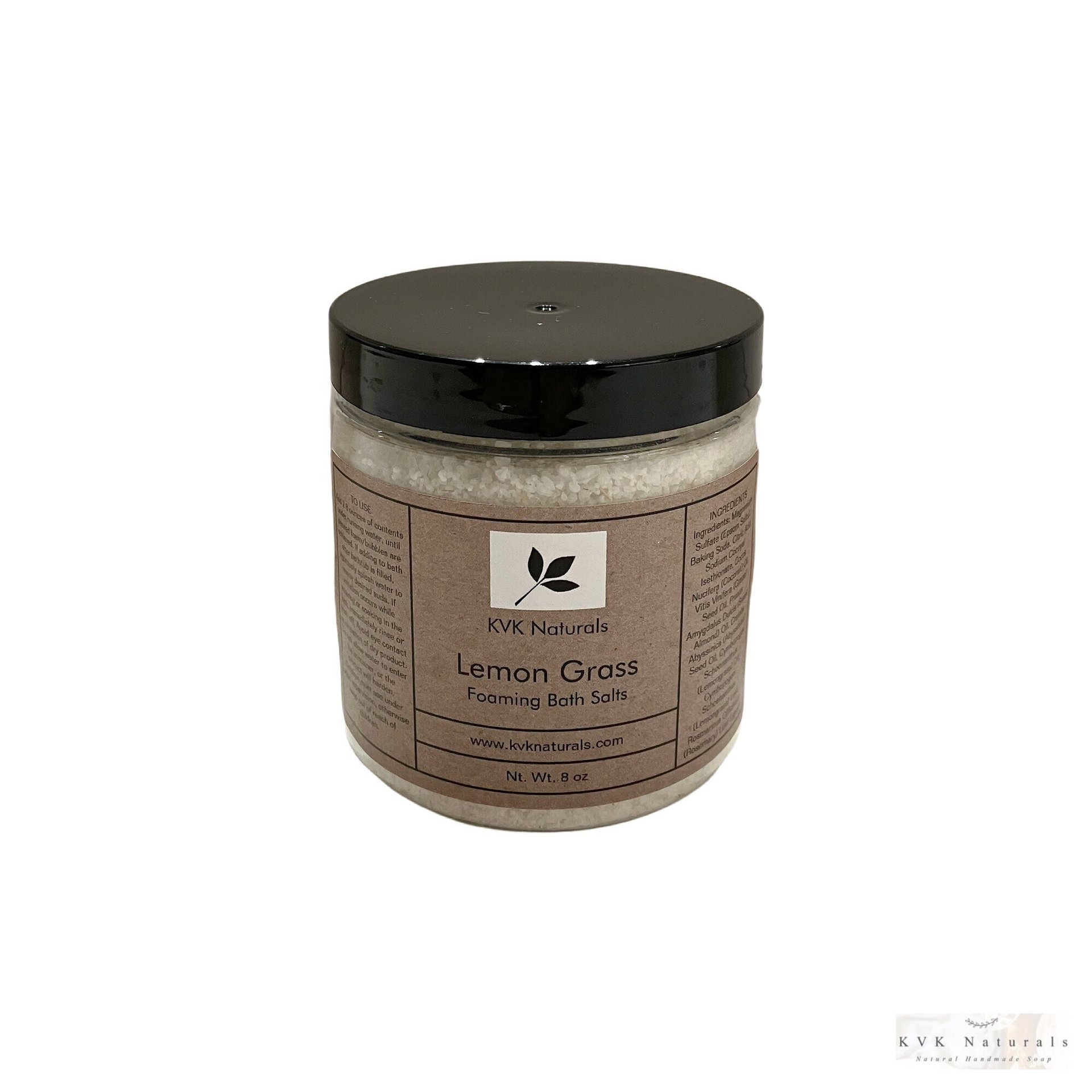 Lemon Grass Foaming Bath Salt - 8 oz Soak for Relaxation and Pampering, Self Care