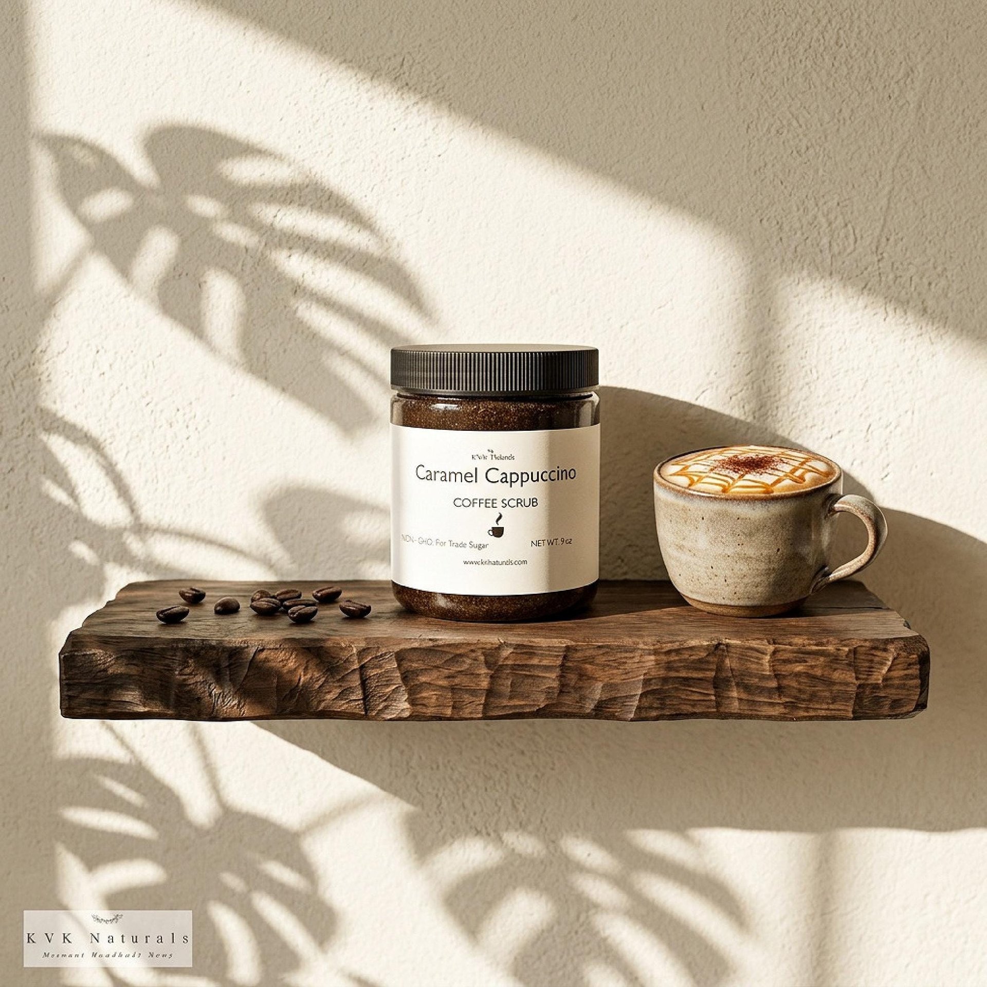 Caramel Cappuccino Coffee Scrub: Natural Exfoliating Body Polish (9 oz)