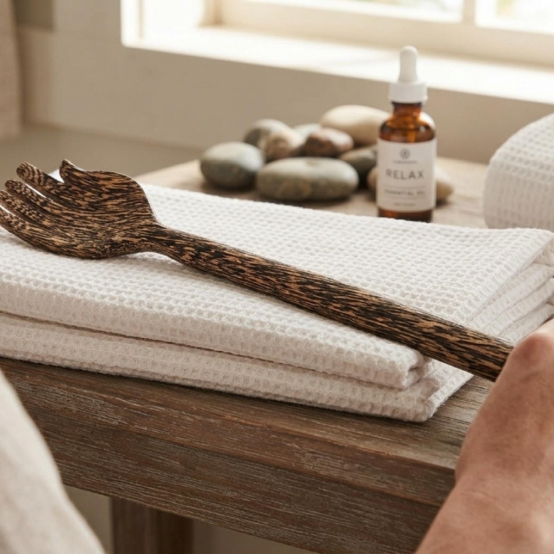 Palm Wood Back Scratcher: Handmade Rustic Relaxation Tool