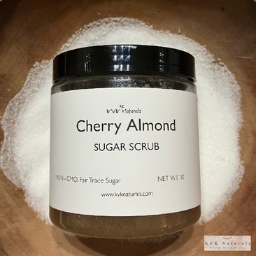 Cherry Almond Sugar Scrub - Exfoliating Organic Body Scrub