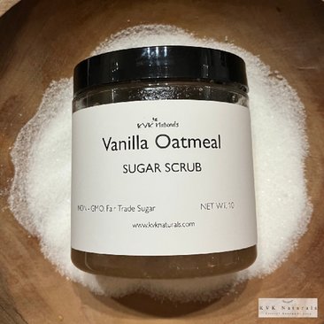 Vanilla Oatmeal Sugar Scrub - Exfoliating Organic Body Scrub