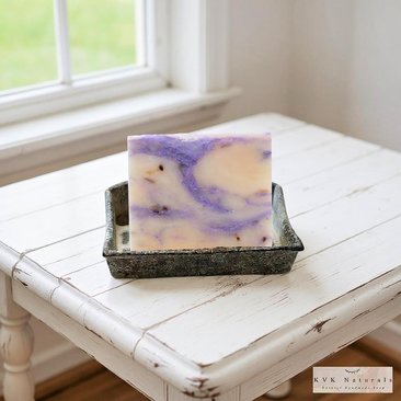 Lavender Flowers Soap Bar -  Natural Handmade Organic Soap, Cold Process Bar, Homemade Soap