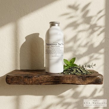 Peppermint Tea Tree Body Powder: Talc-Free Dusting Powder, 4 oz