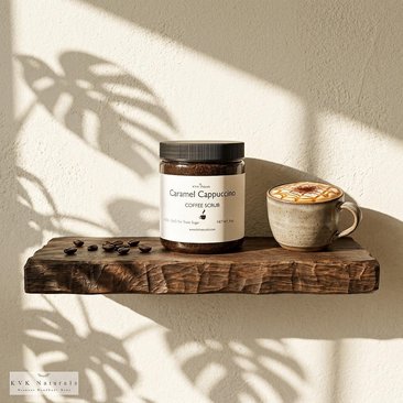 Caramel Cappuccino Coffee Scrub: Natural Exfoliating Body Polish (9 oz)