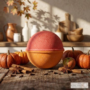 Fall Apple Bath Bomb - Natural Fizzy Treat - Autumn Spa Bath Fizzer