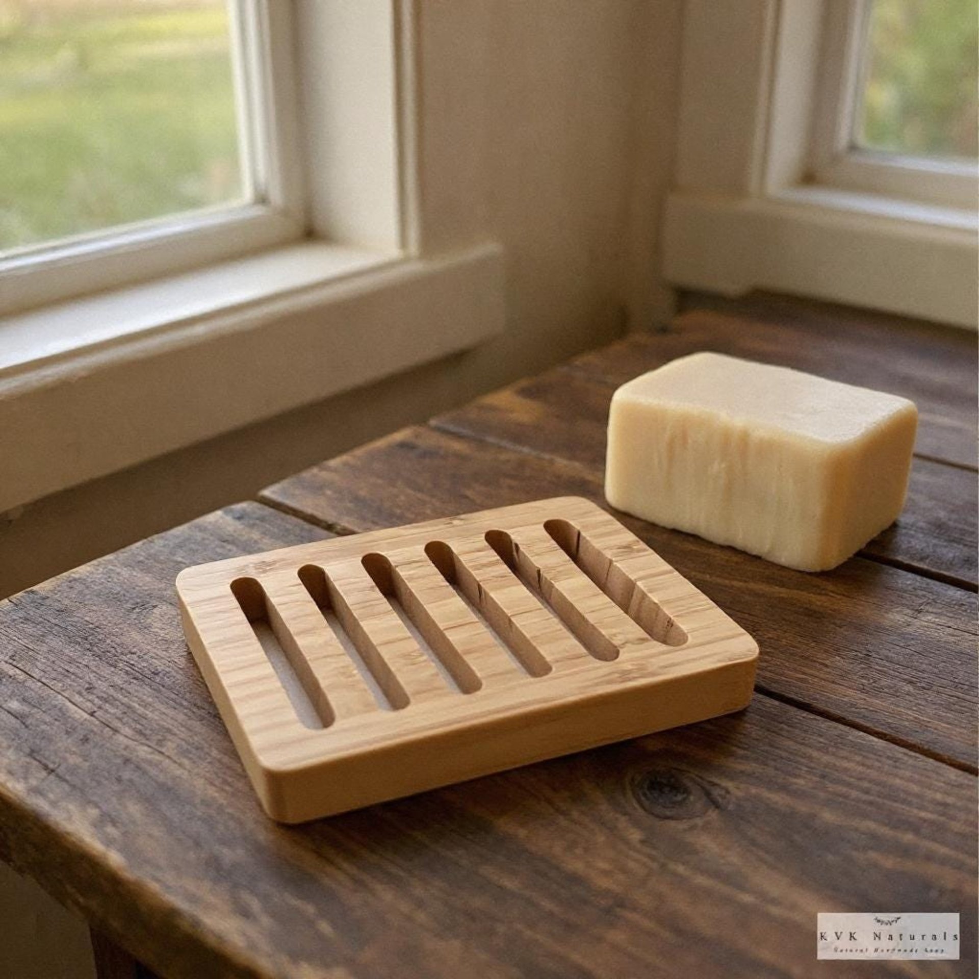 Eco-Friendly Bamboo Wood Soap Dish: Soap Saver with Non-Slip Pads
